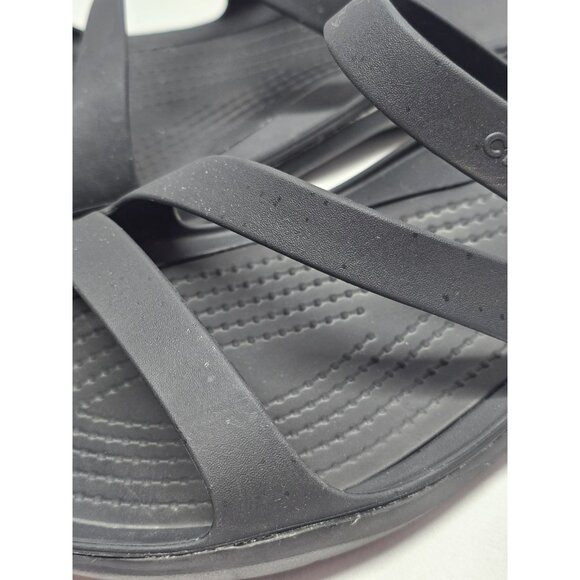 Crocs Swift water Seasonal Sandal Slide Lightweight All Black Size 8 - Picture 5 of 15